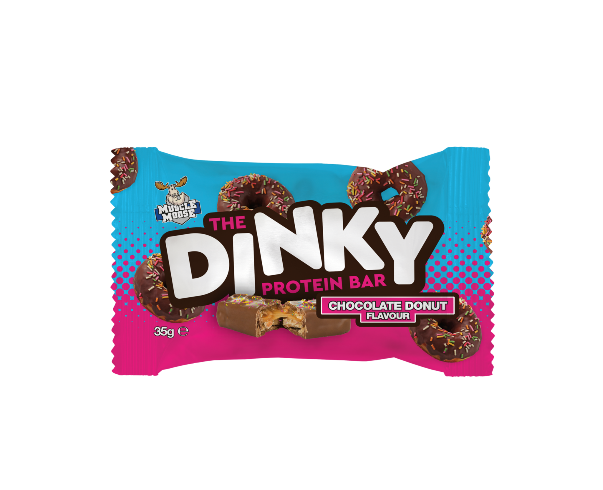 The Dinky Protein Bar Chocolate Donut – 12 Pack – Muscle Moose